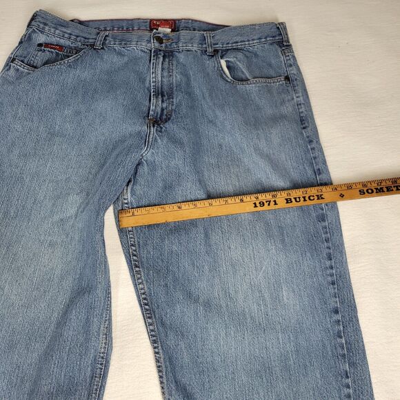 Vintage Chaps Jeans Mens Size 42x32 Straight Cotton Blue Denim Casual Work Job - Picture 7 of 16